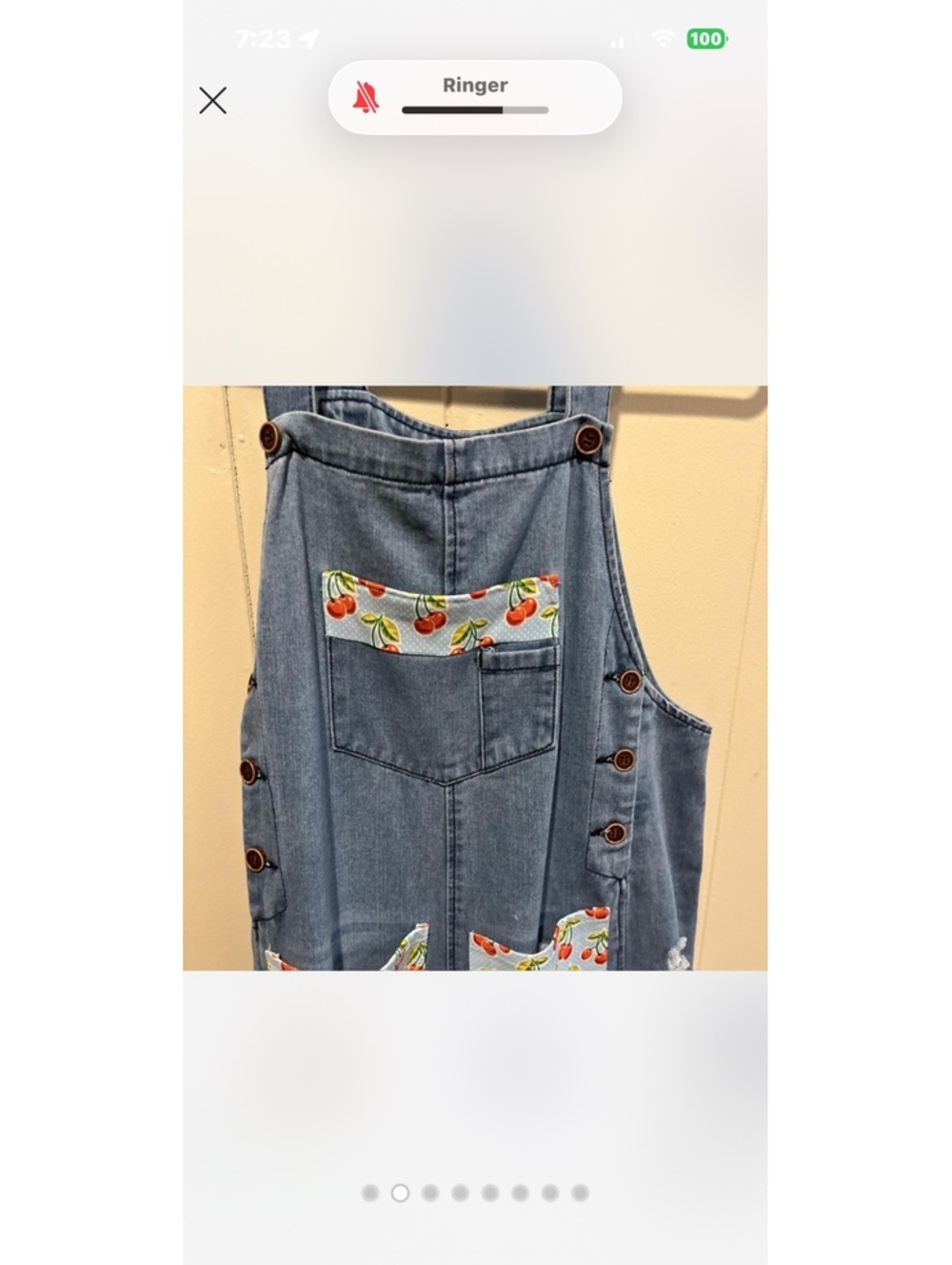 cherry patchwork women’s coveralls - Picture 5 of 5